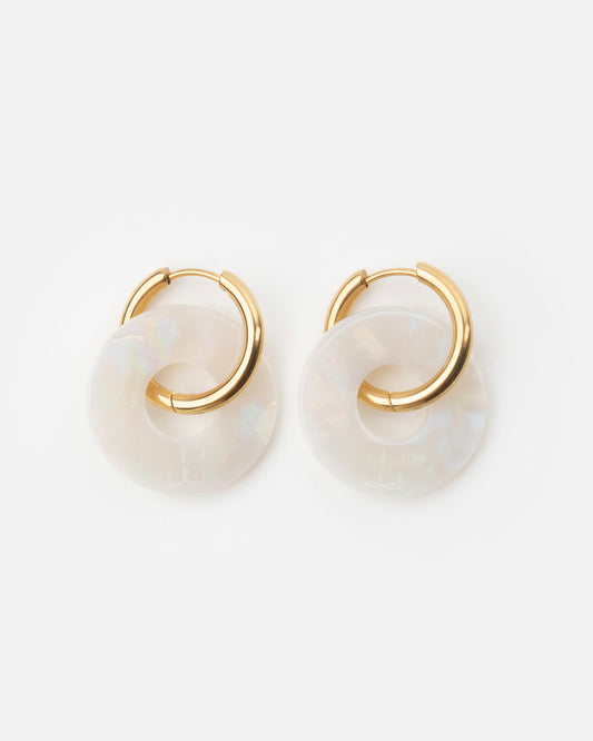Boucles d'oreilles DONUTS - Irisé Blanc -